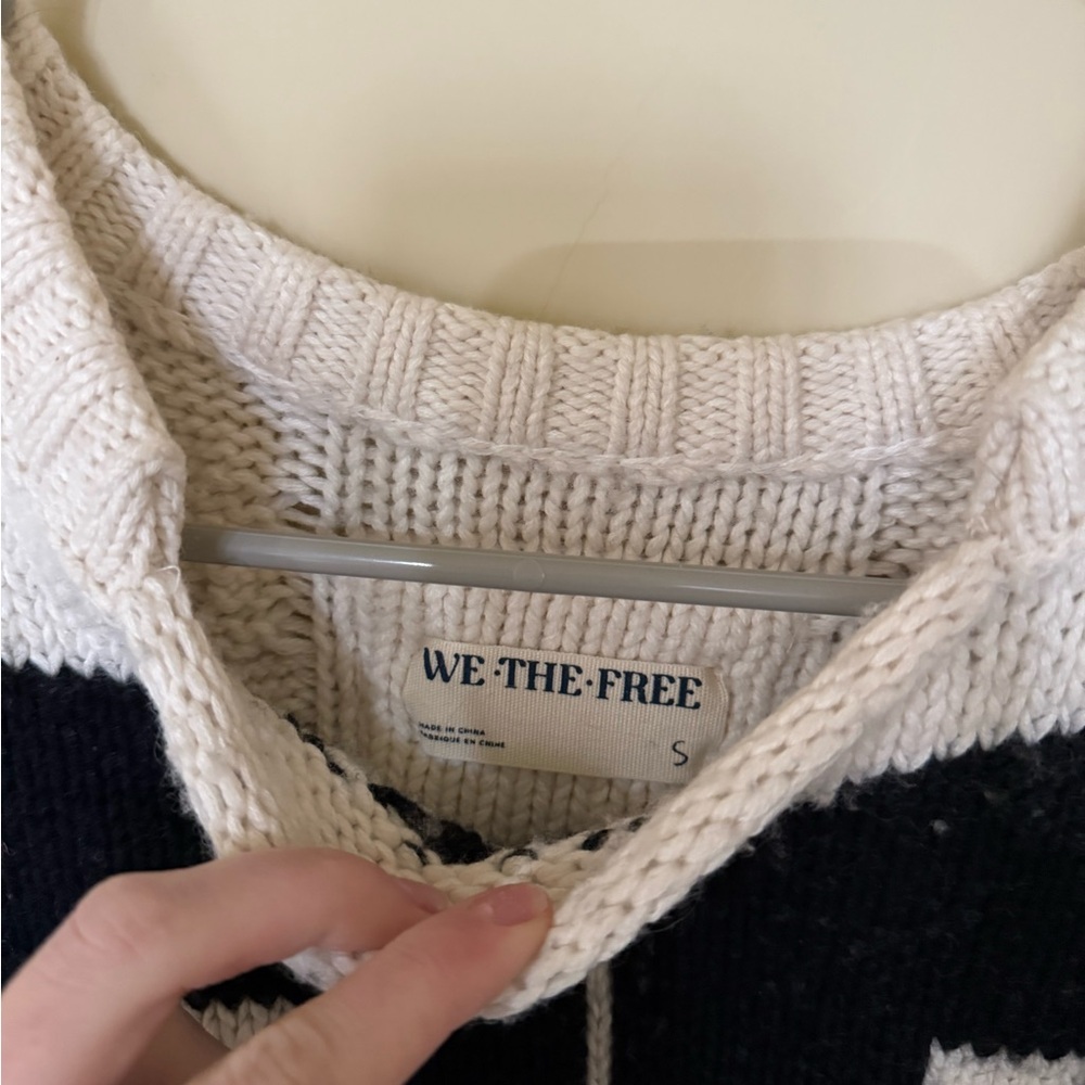 We The Free Cream Sweater with Black Number Design - Picture 2 of 2